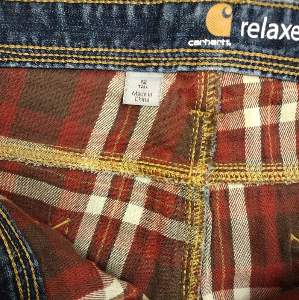 Carhartt relaxed fit flannel jeans